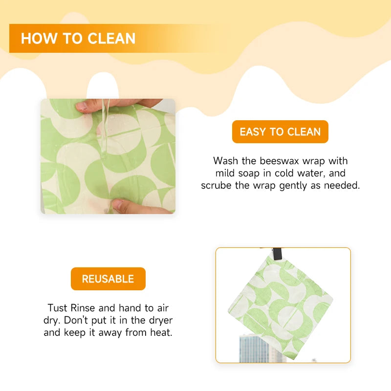 WEEDI Reusable Beeswax Wraps – Beeswax Cloth Food Wrap, Plastic-Free & Zero Waste Alternative for Eco-Friendly Food Storage