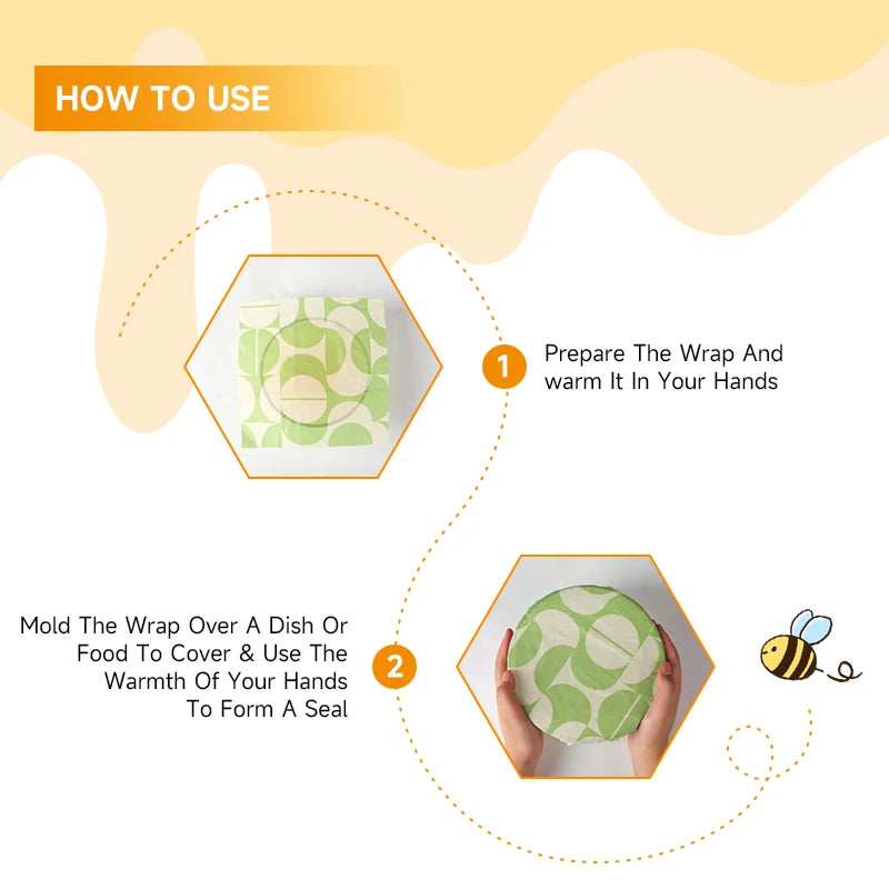 WEEDI Reusable Beeswax Wraps – Beeswax Cloth Food Wrap, Plastic-Free & Zero Waste Alternative for Eco-Friendly Food Storage