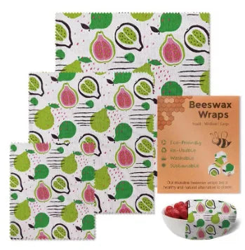 Beeswax Food Wraps Roll Reusable Beeswax Eco-Friendly Sustainable Food Storage Wrap for Sandwich Cheese Fruit Bread Snacks