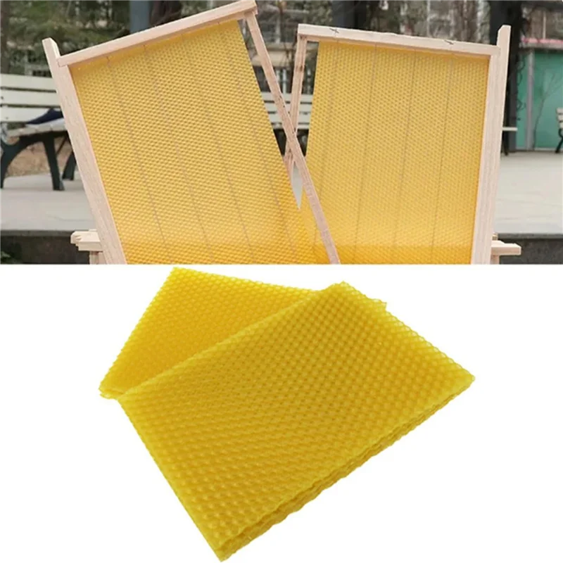 ABJN-Beeswax Sheets Natural Beeswax Sheets Beeswax Honeycomb Sheets Wax For Beekeeping Equipment (13.3 X 9Cm) 20PCS