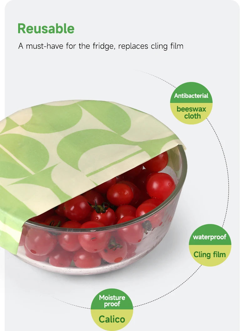 WEEDI Reusable Beeswax Wraps – Beeswax Cloth Food Wrap, Plastic-Free & Zero Waste Alternative for Eco-Friendly Food Storage