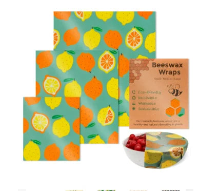Beeswax Food Wraps Roll Reusable Beeswax Eco-Friendly Sustainable Food Storage Wrap for Sandwich Cheese Fruit Bread Snacks