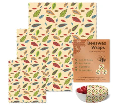 Beeswax Food Wraps Roll Reusable Beeswax Eco-Friendly Sustainable Food Storage Wrap for Sandwich Cheese Fruit Bread Snacks