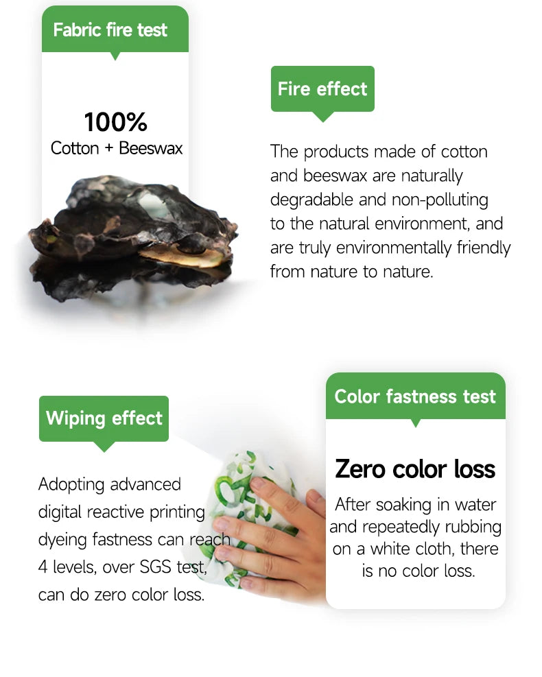 WEEDI Reusable Beeswax Wraps – Beeswax Cloth Food Wrap, Plastic-Free & Zero Waste Alternative for Eco-Friendly Food Storage