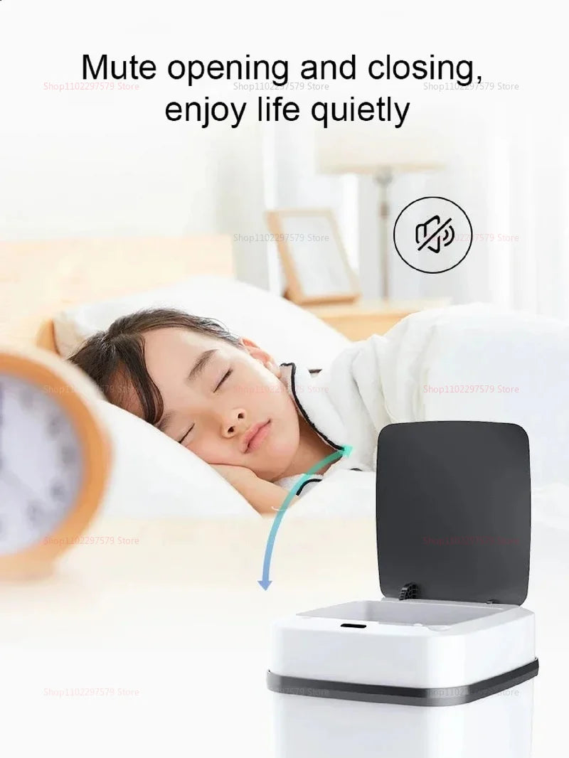 2025 13L Smart Hands-Free Use Touchless Bathroom Trash Can Motion Sensor Waste Bin for Office Bedroom Living Room Toilet Kitchen
