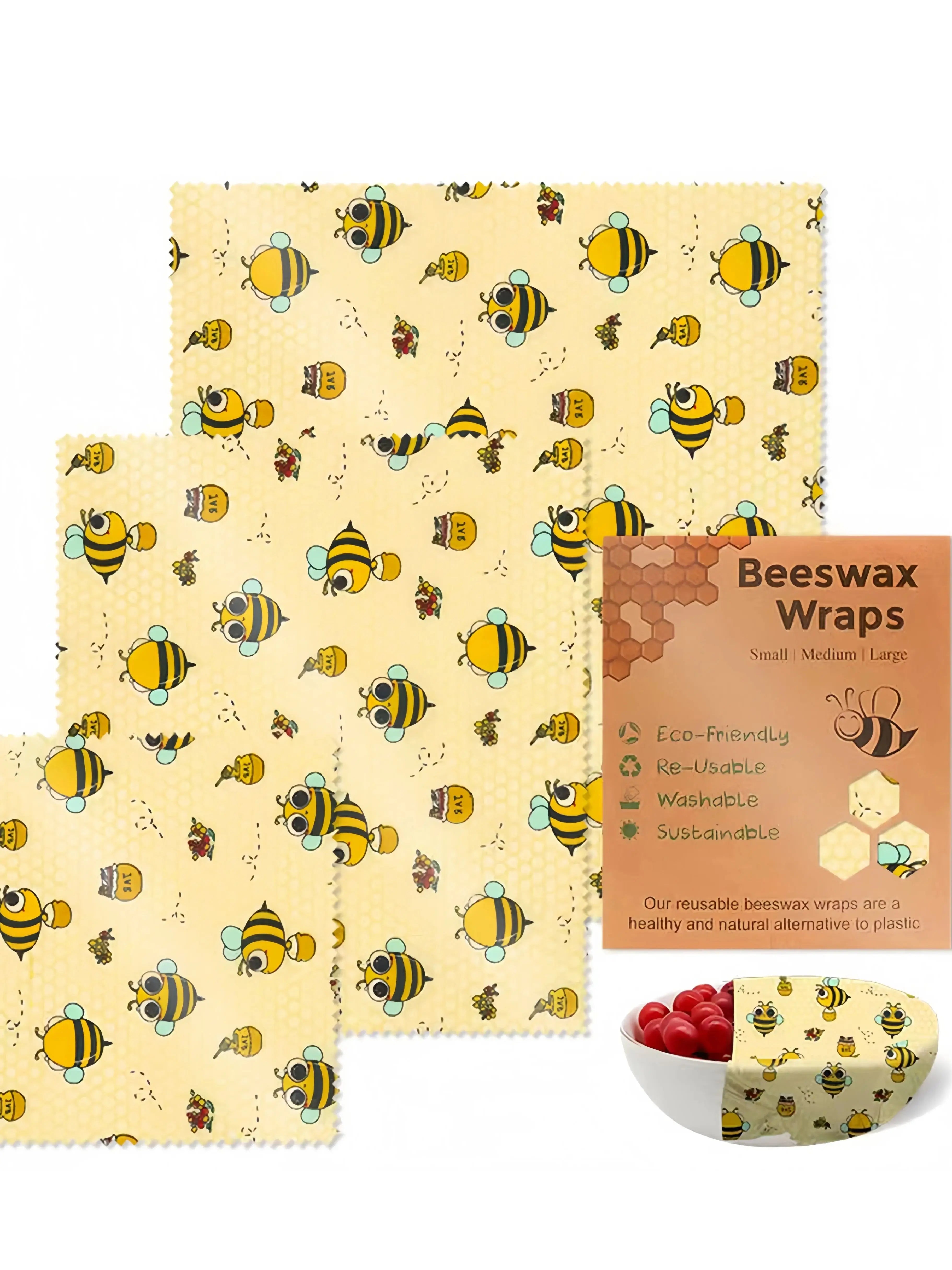 Beeswax Food Wraps Roll Reusable Beeswax Eco-Friendly Sustainable Food Storage Wrap for Sandwich Cheese Fruit Bread Snacks