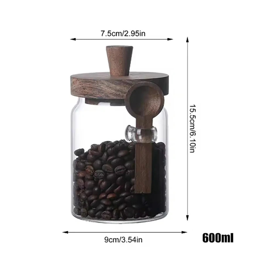 Premium Glass Food Storage Jar with Wooden Lid