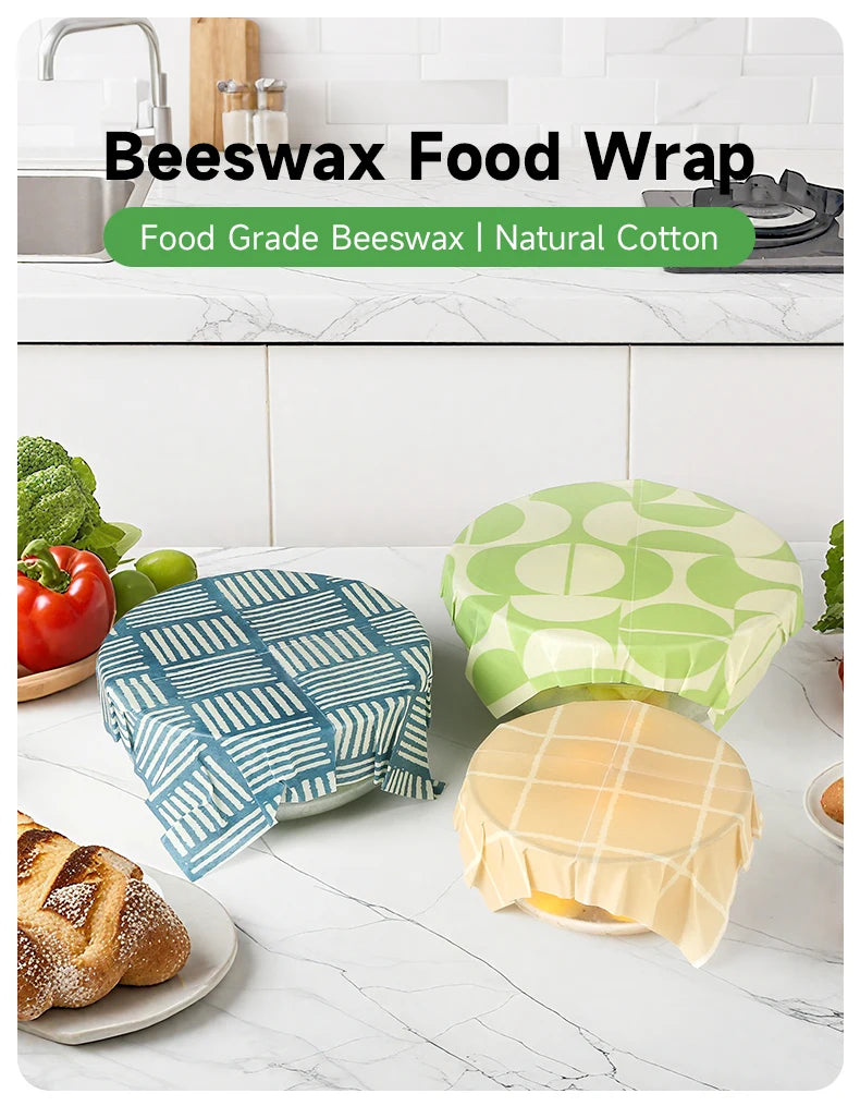 WEEDI Reusable Beeswax Wraps – Beeswax Cloth Food Wrap, Plastic-Free & Zero Waste Alternative for Eco-Friendly Food Storage