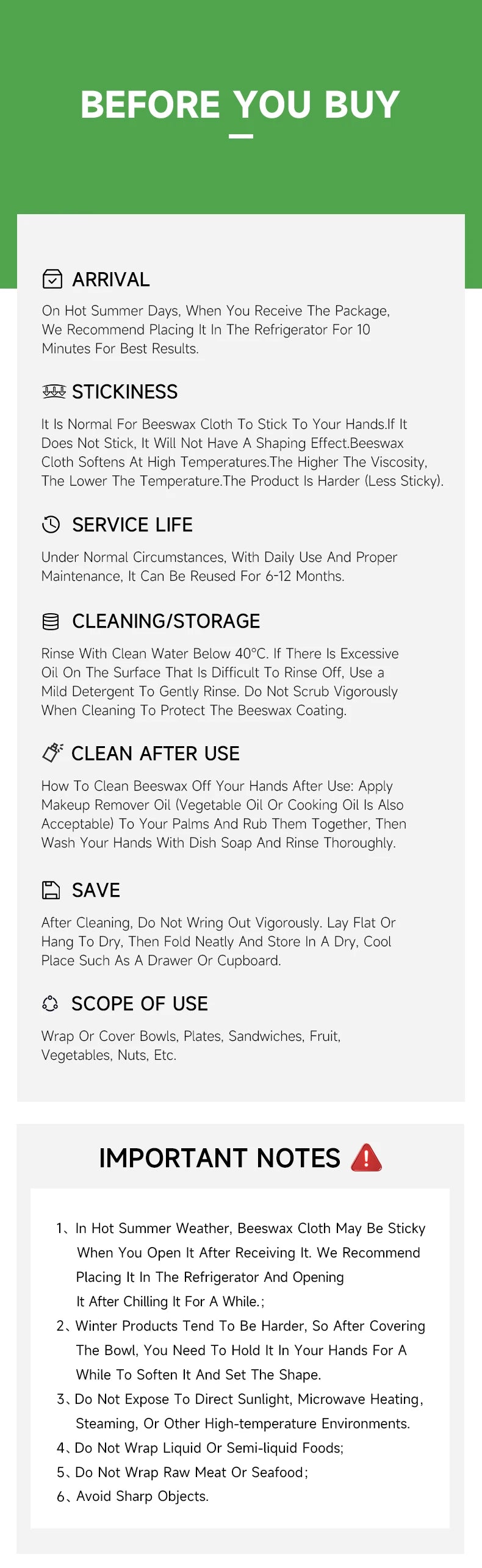 WEEDI Reusable Beeswax Wraps – Beeswax Cloth Food Wrap, Plastic-Free & Zero Waste Alternative for Eco-Friendly Food Storage