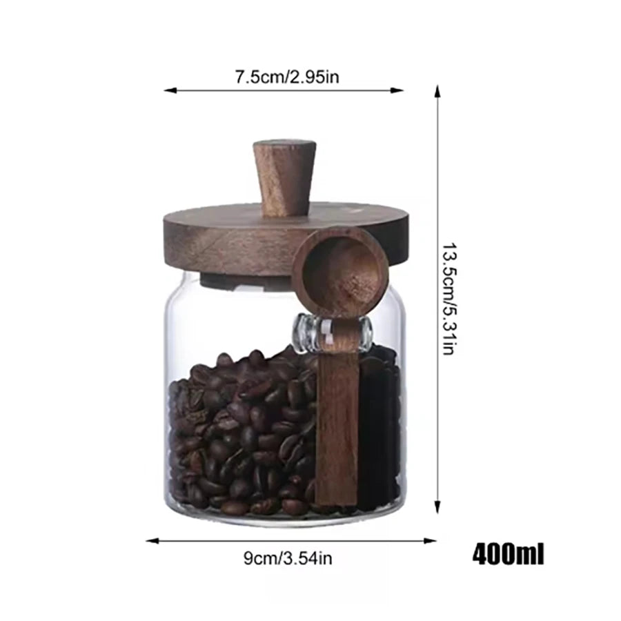 Premium Glass Food Storage Jar with Wooden Lid