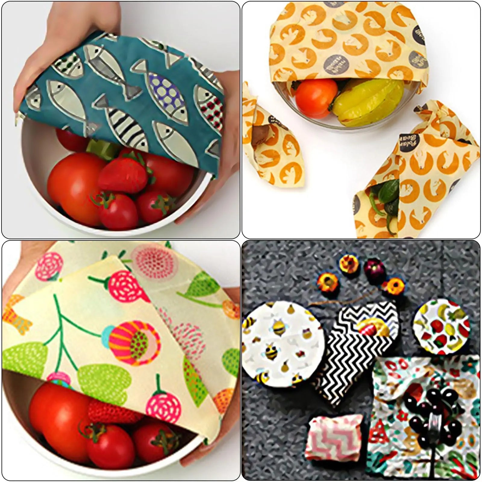 Beeswax Food Wraps Roll Reusable Beeswax Eco-Friendly Sustainable Food Storage Wrap for Sandwich Cheese Fruit Bread Snacks