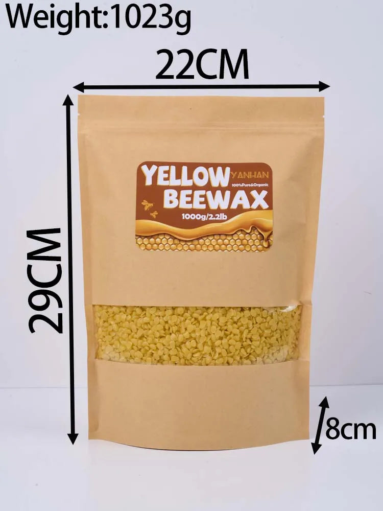 1000g Pure Natural Granular White Yellow Beeswax DIY Handmade Gift Scented Wax Candle Raw Materials Craft Making Supplies