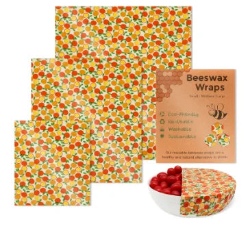 Beeswax Food Wraps Roll Reusable Beeswax Eco-Friendly Sustainable Food Storage Wrap for Sandwich Cheese Fruit Bread Snacks