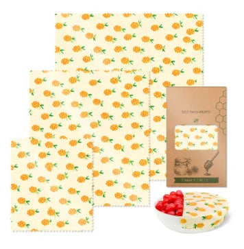 Beeswax Food Wraps Roll Reusable Beeswax Eco-Friendly Sustainable Food Storage Wrap for Sandwich Cheese Fruit Bread Snacks