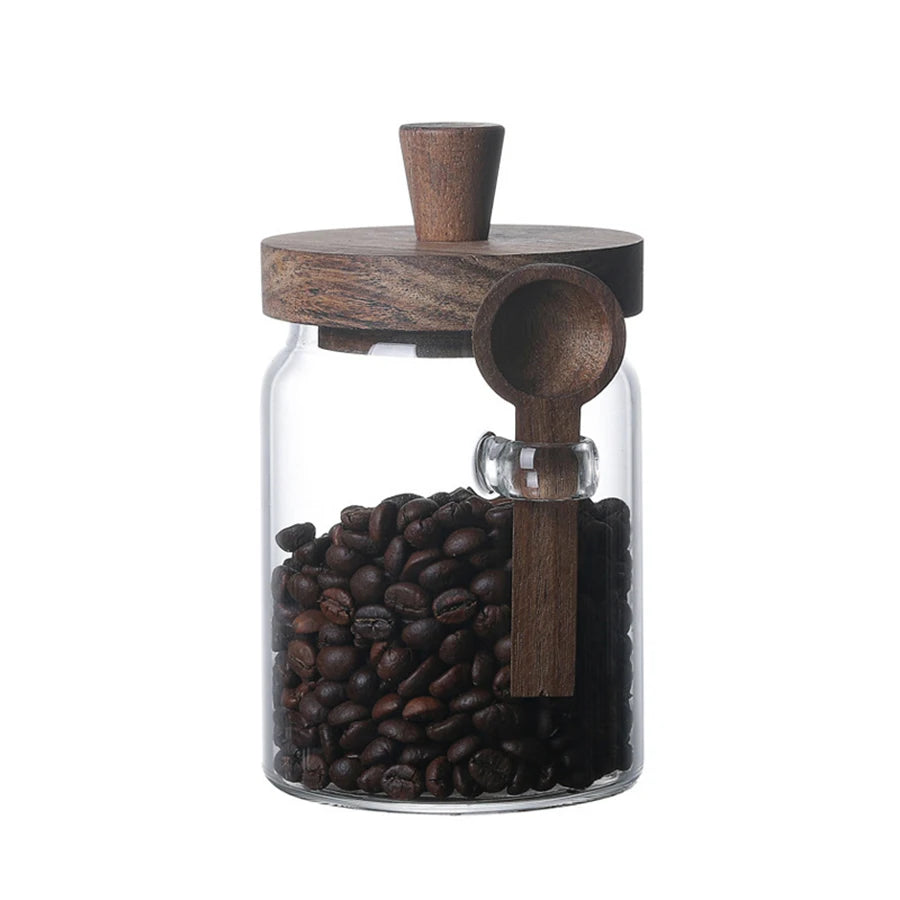 Premium Glass Food Storage Jar with Wooden Lid