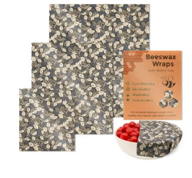 Beeswax Food Wraps Roll Reusable Beeswax Eco-Friendly Sustainable Food Storage Wrap for Sandwich Cheese Fruit Bread Snacks